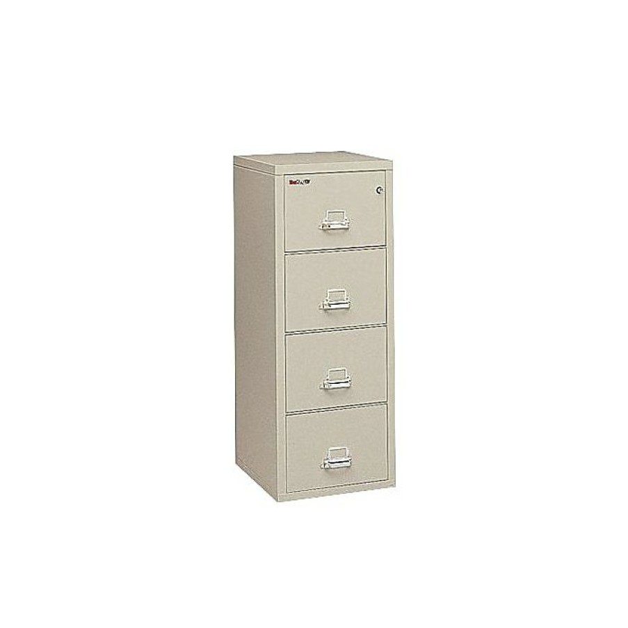 * Fireking Vertical File Cabinet, 4-Drawer, Parchment, 57 H X 21 5/16 W X 32 1/16 D