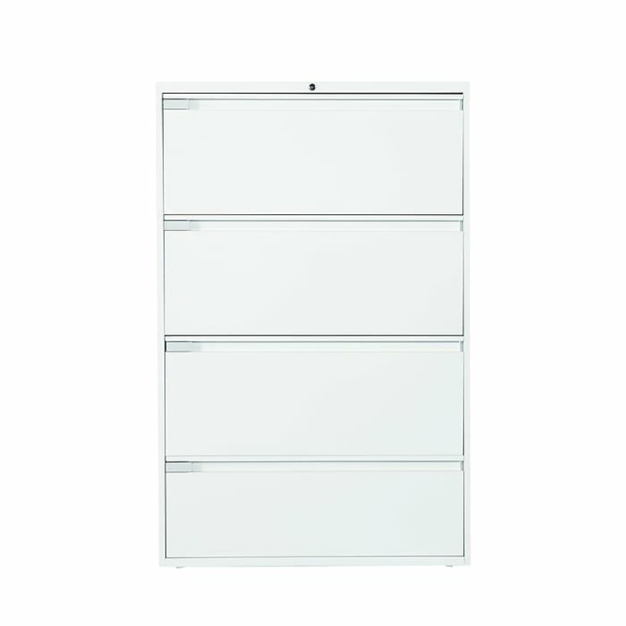 * Global 9300 Plus Series 4-Drawer Lateral File Cabinet, Locking, Letter/Legal, Designer White, 36 (Td9336P4F1Hdwt)