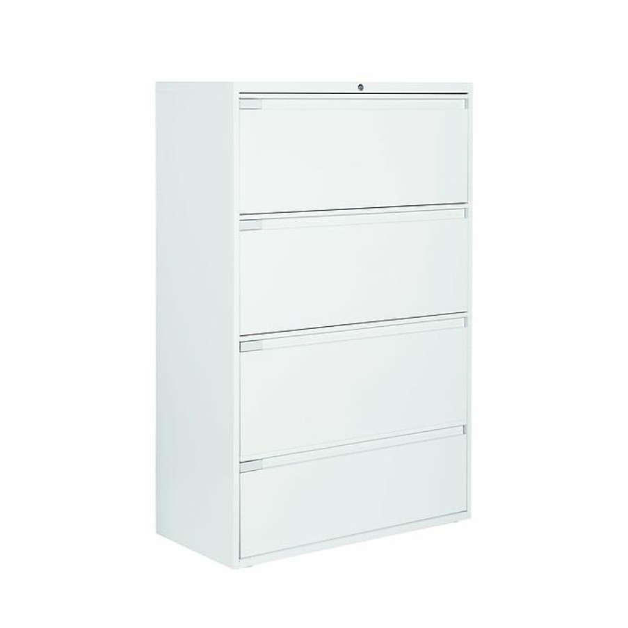 * Global 9300 Plus Series 4-Drawer Lateral File Cabinet, Locking, Letter/Legal, Designer White, 36 (Td9336P4F1Hdwt)