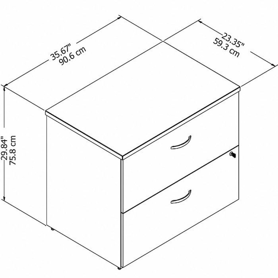 * Bush Business Furniture Studio C Lateral File Cabinet, White (Scf136Whsu)