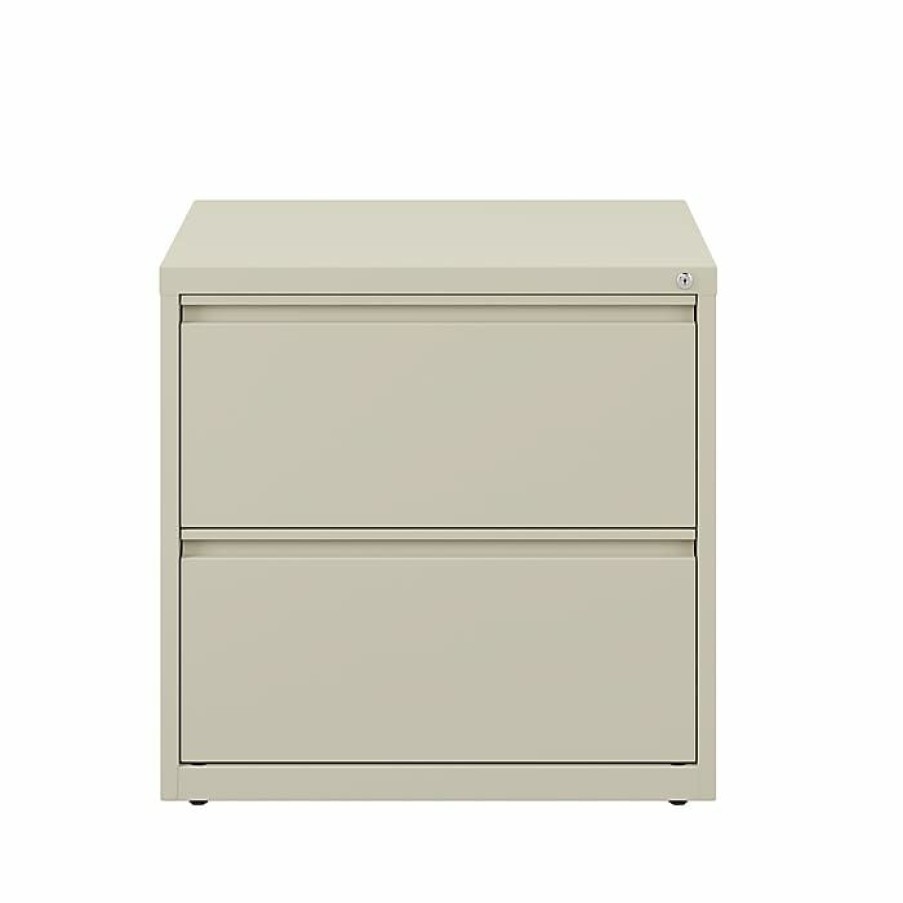 * Staples Commercial 2 File Drawers Lateral File Cabinet, Locking, Putty/Beige, Letter/Legal, 30 W (20067D)