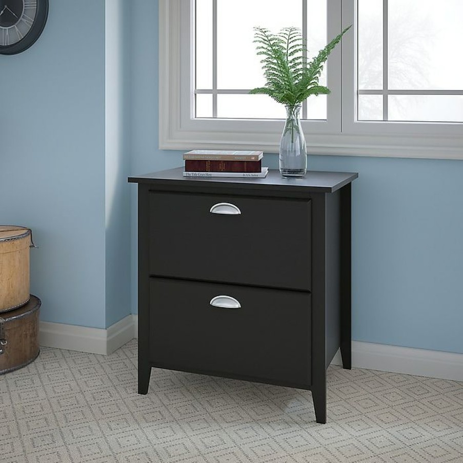 * Kathy Ireland Home By Bush Furniture Connecticut Lateral File Cabinet, Black Suede Oak (Ki40104-03)