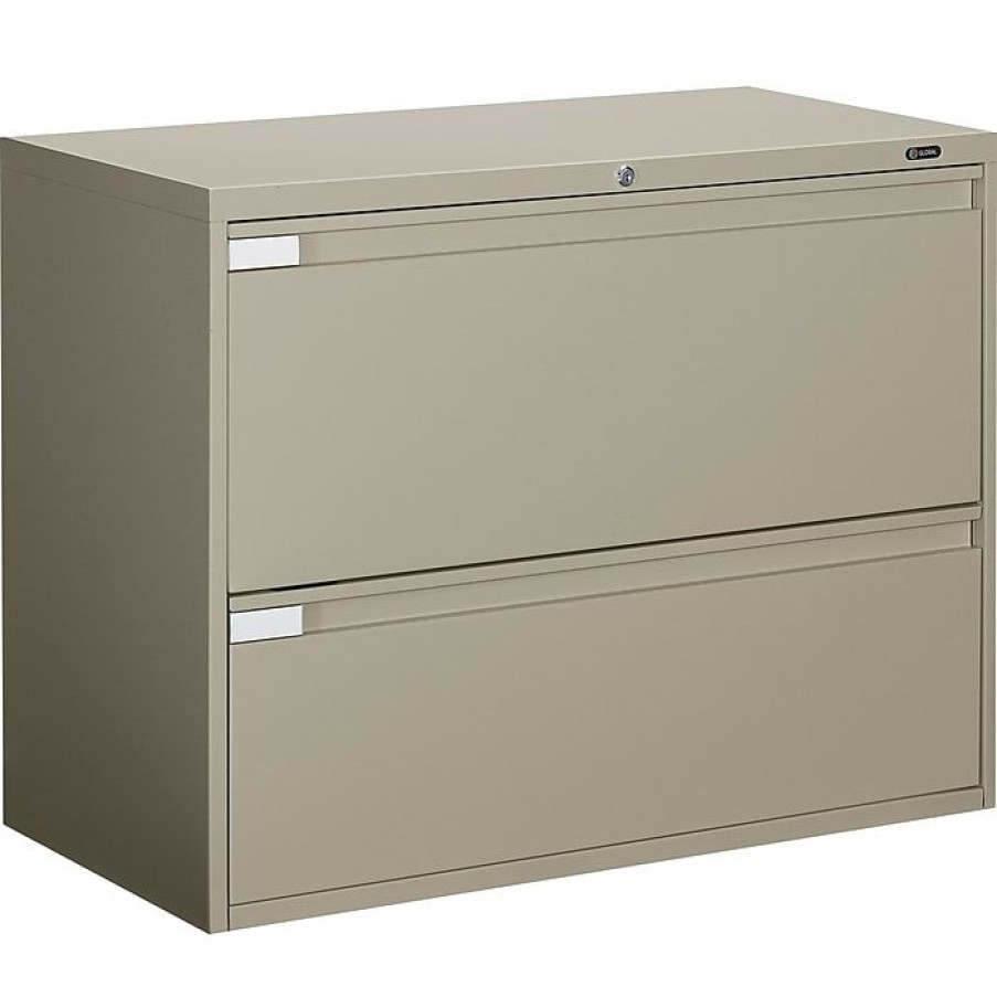 * Global 9300P Series Business-Plus Lateral File Cabinet, Ltr/Lgl, 2-Drawer, Desert Putty, 18 D, 42 W