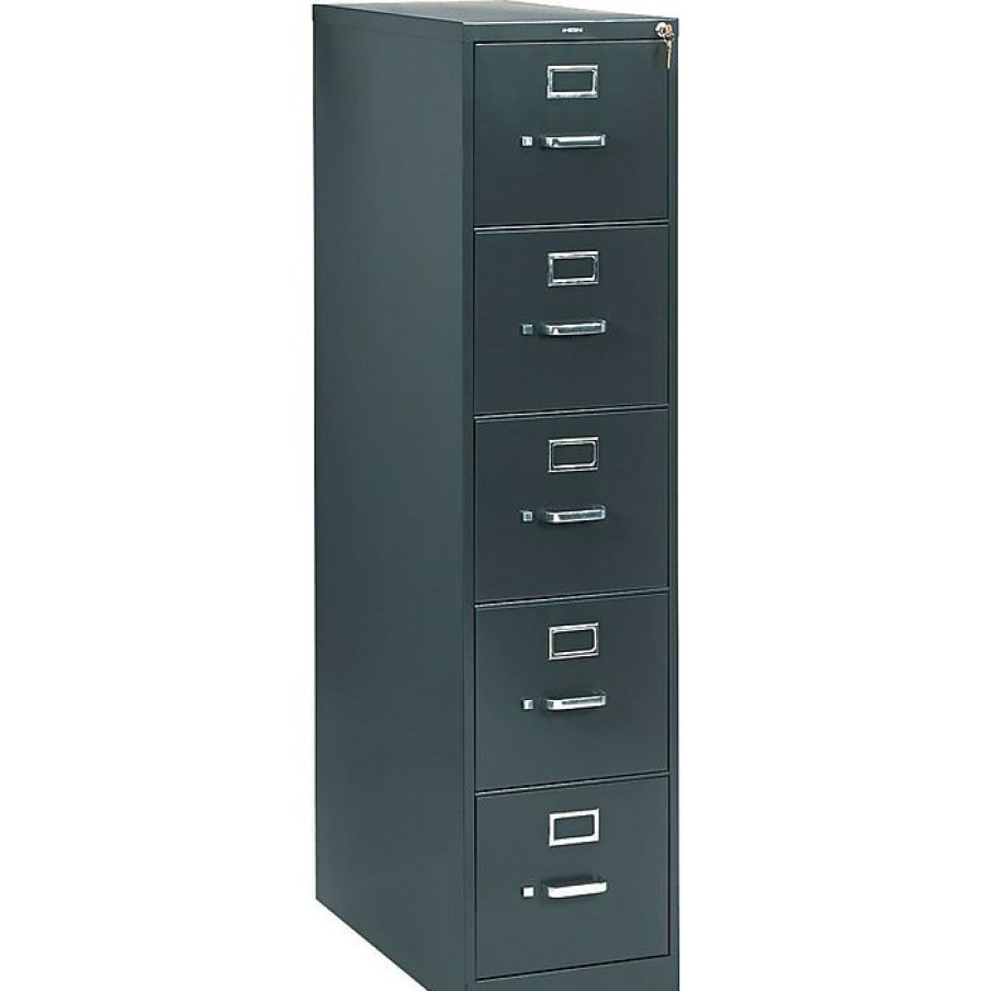 * Hon 310 Series 5-Drawer Vertical File Cabinet, Letter Size, Charcoal, 26 1/2 D (Hon315Ps)