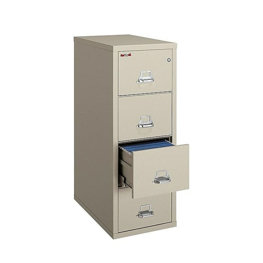 * Fireking Classic 4-Drawer Vertical File Cabinet, Fire Resistant, Legal, Parchment, 31.56 D (4-2131-Cpa)