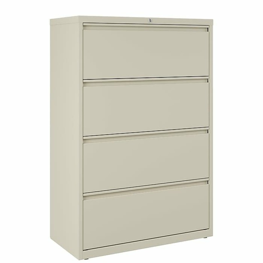 * Staples Commercial 4 File Drawers Lateral File Cabinet, Locking, Putty/Beige, Letter/Legal, 36 W (20056D)