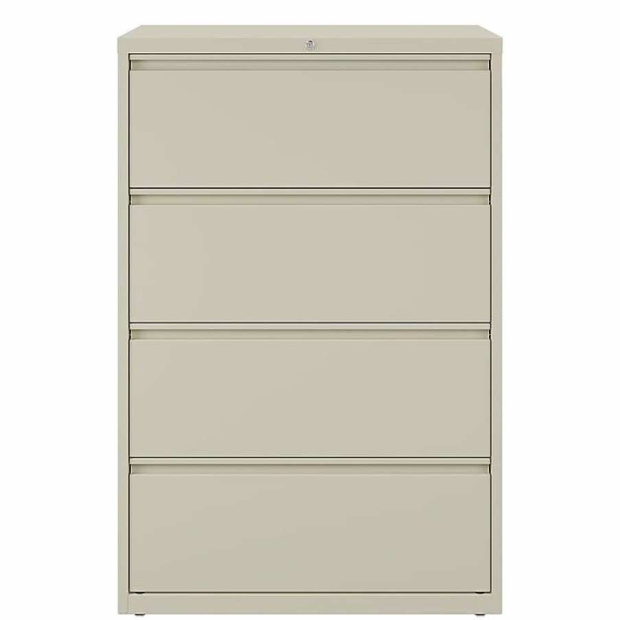 * Staples Commercial 4 File Drawers Lateral File Cabinet, Locking, Putty/Beige, Letter/Legal, 36 W (20056D)