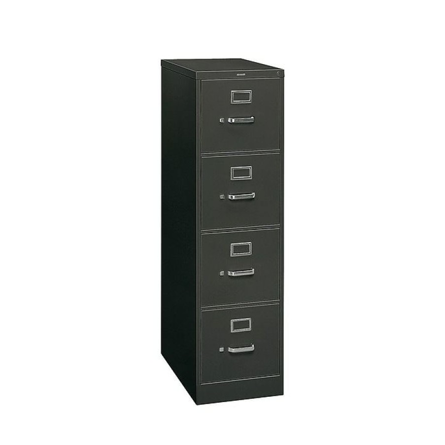 * Hon 310 Series 4-Drawer Vertical File Cabinet, Locking, Letter, Black, 26.5 D (H314.P.P)