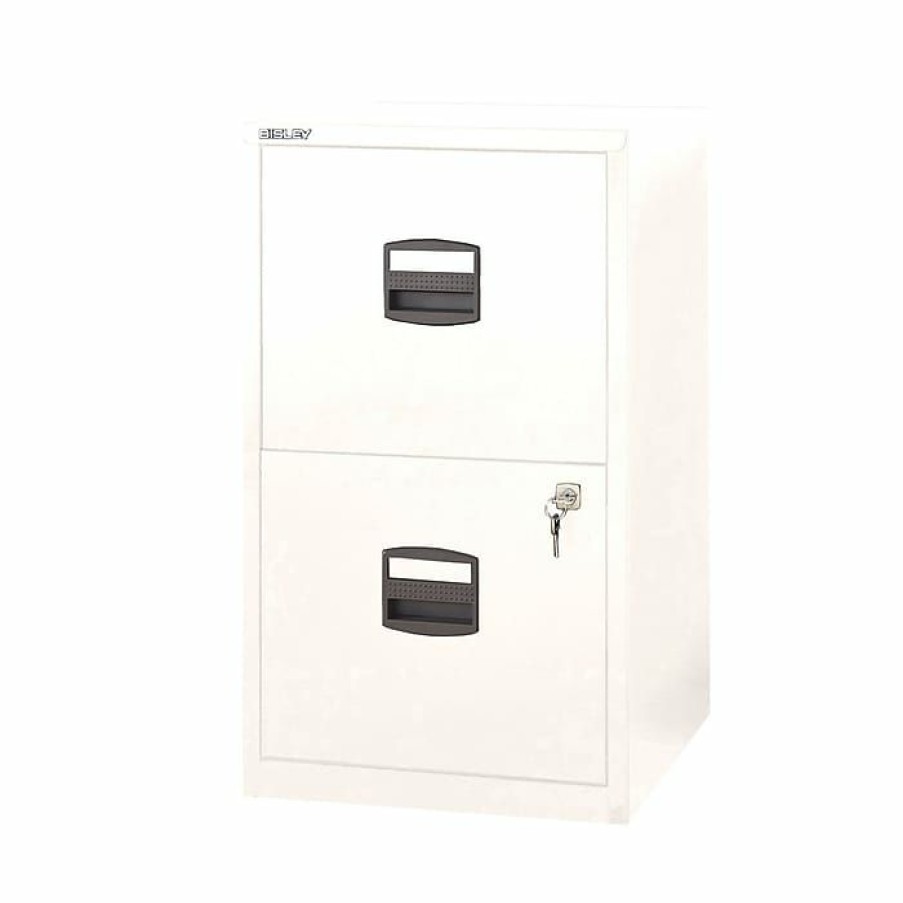 * Bisley 2 Drawer Vertical File, White, Letter, 17"W (File2-Wh)