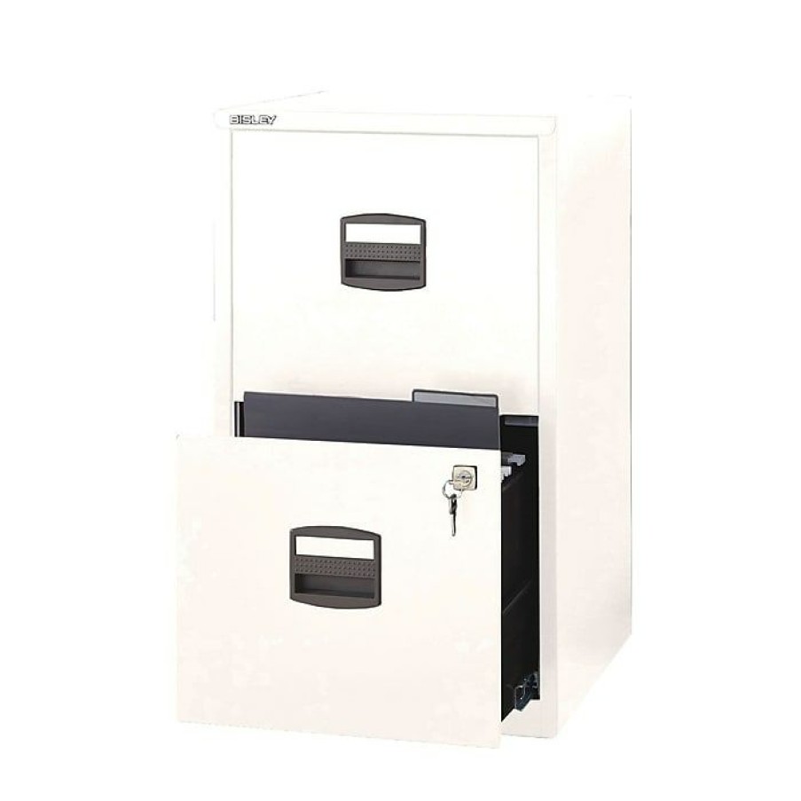 * Bisley 2 Drawer Vertical File, White, Letter, 17"W (File2-Wh)