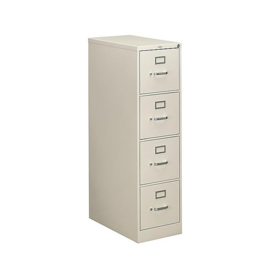 * Hon 310 Series 4-Drawer Vertical File Cabinet, Locking, Letter, Gray, 26.5 D (Hon314Pq)