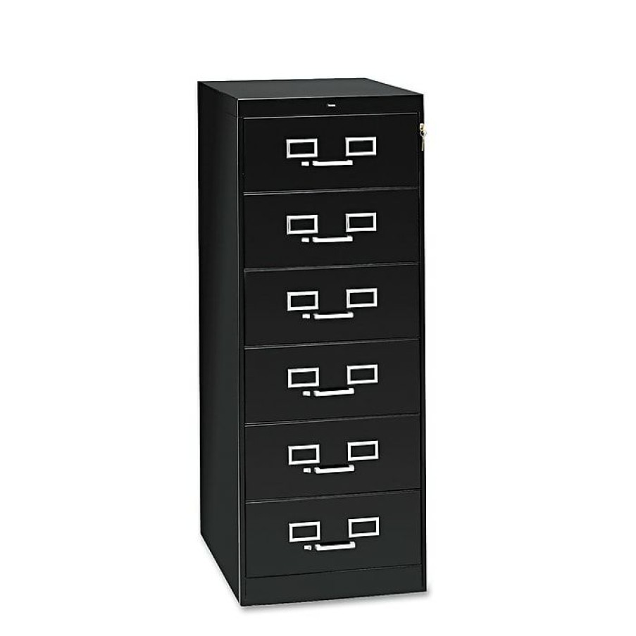 * Tennsco Media File Cabinet, 6-Drawer, Black, 52 H X 21 W X 28 D (Cf669Bk)