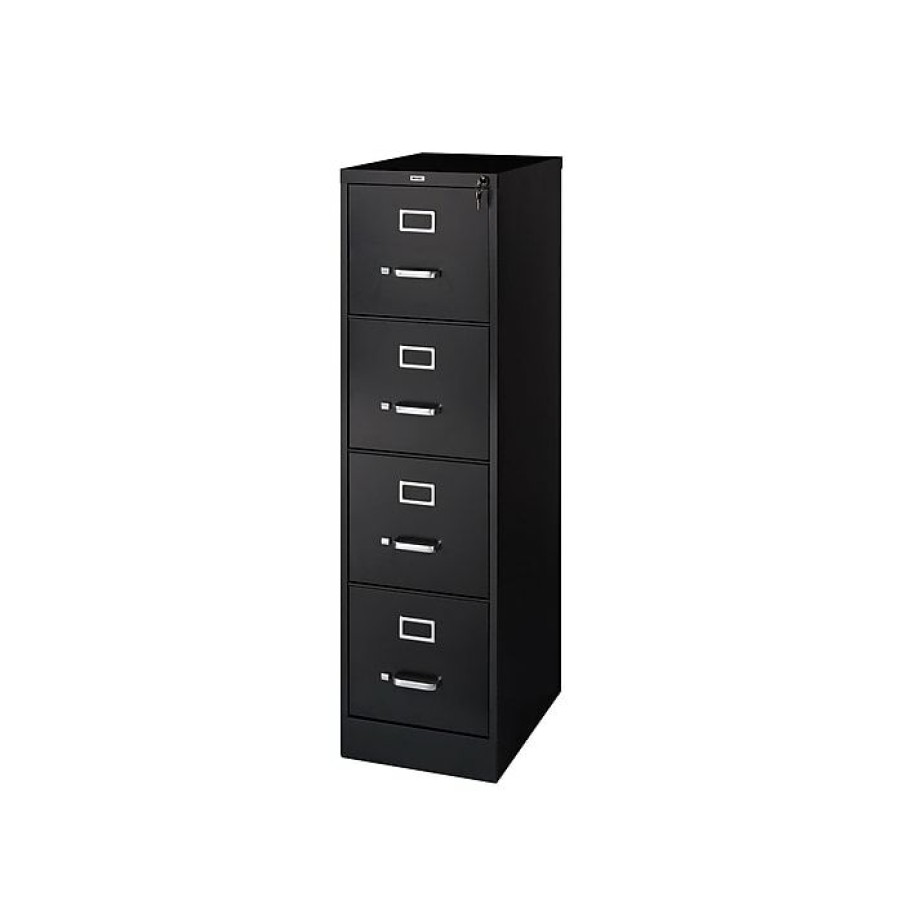 * Staples 4-Drawer Vertical File Cabinet, Locking, Letter, Black, 22 D (22337D)