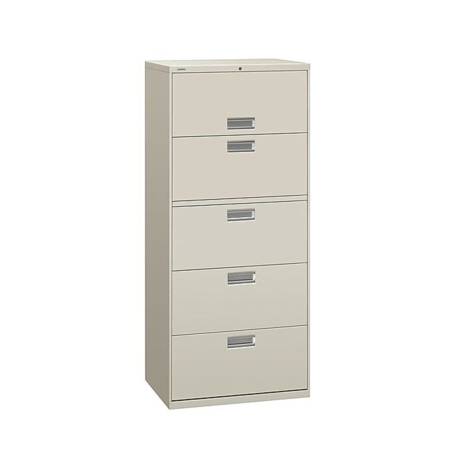 * Hon Brigade 600 Series 5-Drawer Lateral File Cabinet, Locking, Letter/Legal, Gray, 30 W (H675.L.Q)