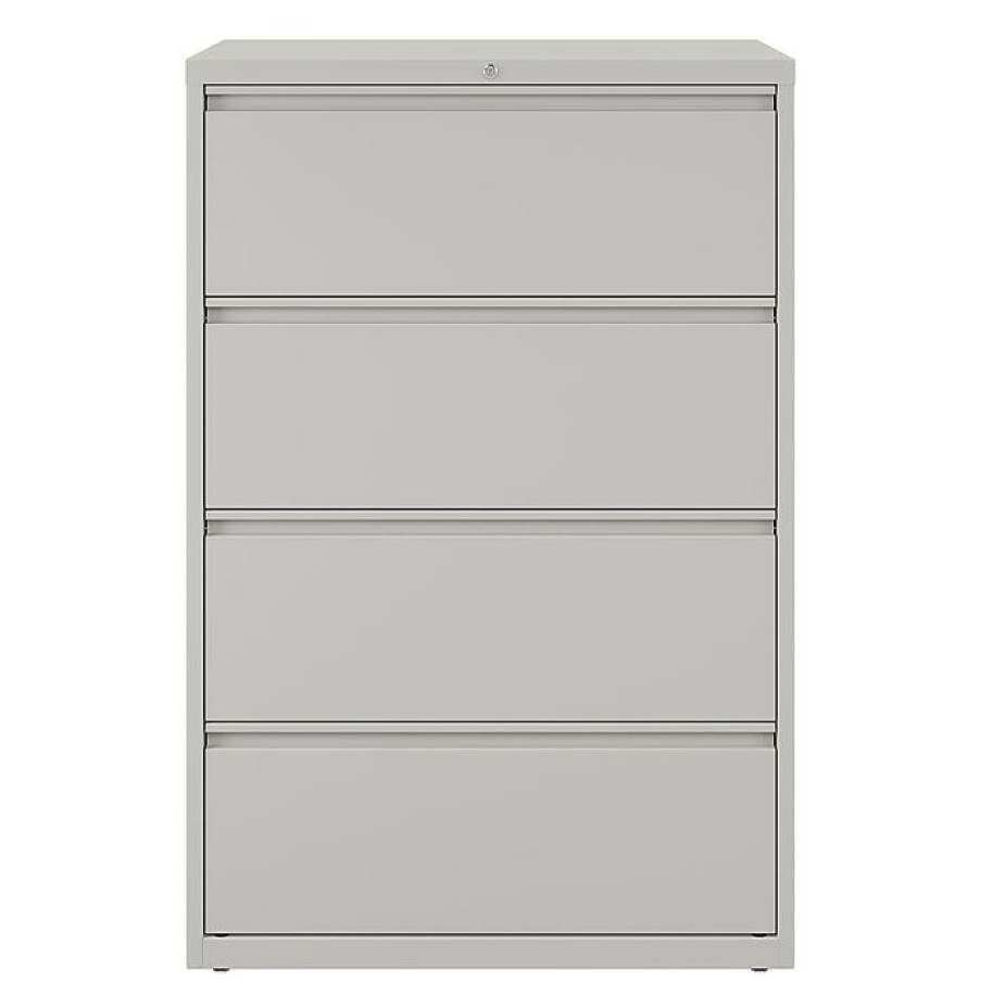 * Staples 4-Drawer Lateral File Cabinet, Locking, Letter/Legal, Gray, 36 W (20299D)