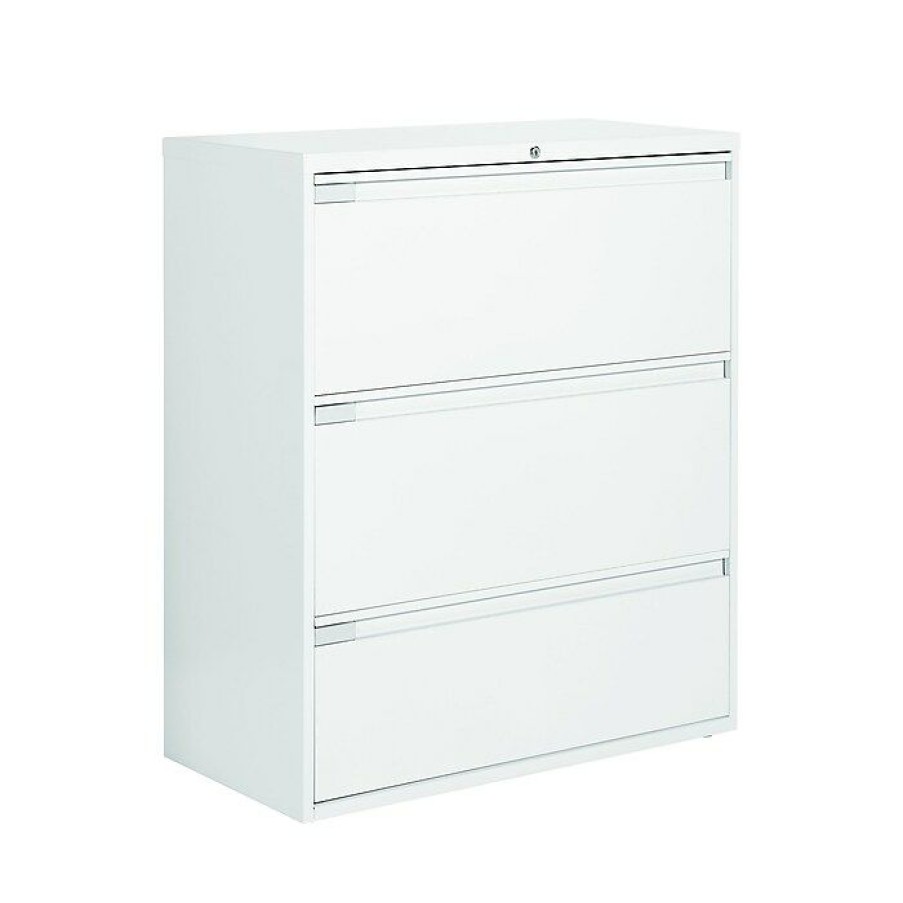 * Global 9300 Plus Series 3-Drawer Lateral File Cabinet, Locking, Letter/Legal, Designer White, 36 (Td9336P3F1Hdwt)