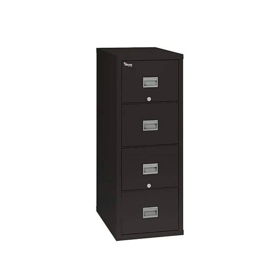 * Fireking Patriot 4-Drawer Vertical File Cabinet, Fire Resistant, Letter, Black, 31.56 D (4P1831-Cbli)