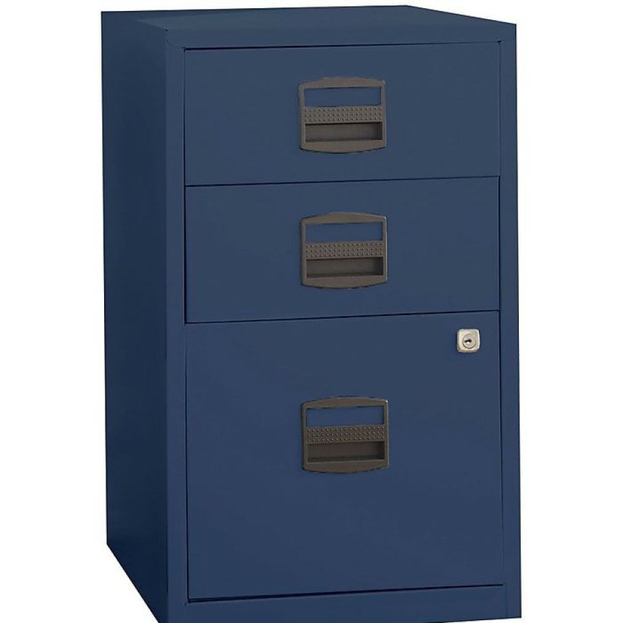 * Bisley 3 Drawer Vertical File, Blue,Letter, 17"W (File3-Nv)