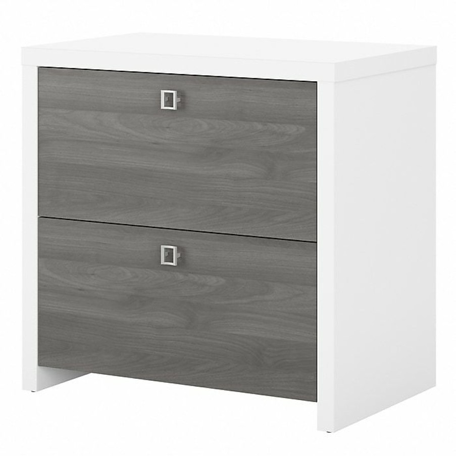 * Office By Kathy Ireland Echo 2-Drawer Lateral File Cabinet, Letter/Legal, Pure White/Modern Gray, 32 (Ki60502-03)