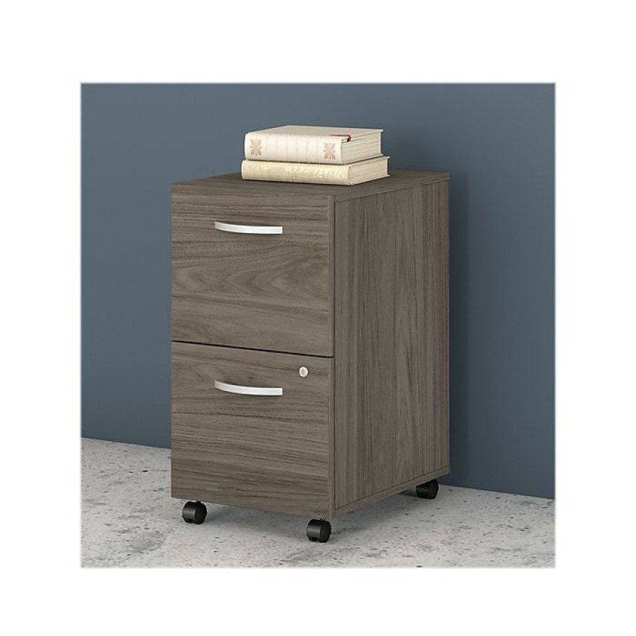 * Bush Business Furniture Studio C 2 Drawer Mobile File Cabinet, Modern Hickory (Scf116Mhsu)