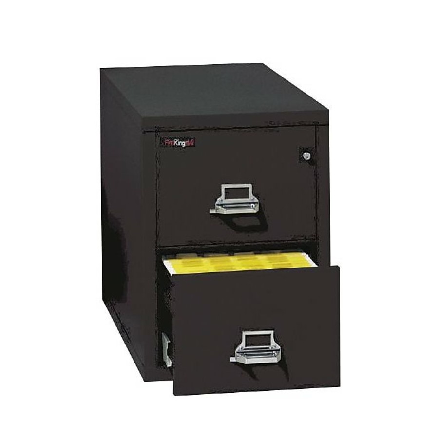 * Fireking 1-Hour Fire Resistant Vertical Cabinet, Letter, 2-Drawer, Black, 27 3/4 H X 17 3/4 W X 31 9/16 D, Truck To Loading Dock