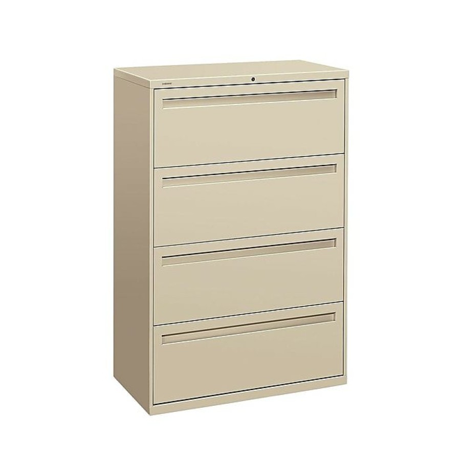 * Hon Brigade 700 Series 4-Drawer Lateral File Cabinet, Locking, Putty/Beige, Letter/Legal, 36 W (H784.L.L)