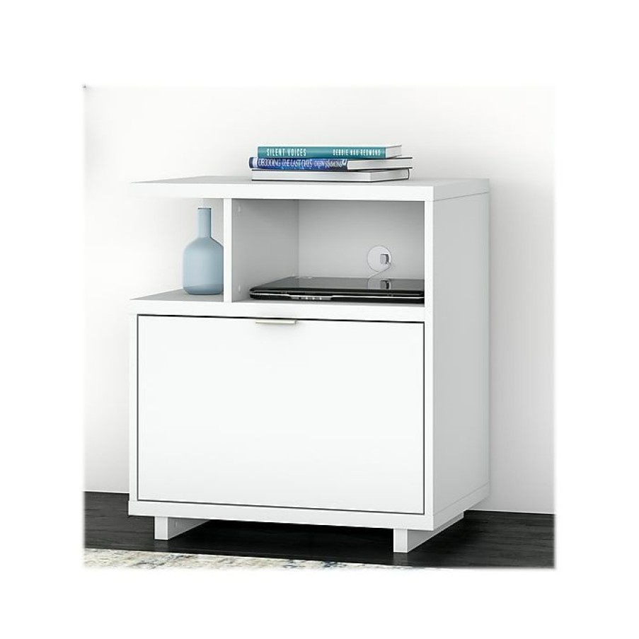 * Kathy Ireland Home By Bush Furniture Madison Avenue Single-Drawer Lateral File Cabinet, Pure White, 27.17 (Mdf127Pw-03)