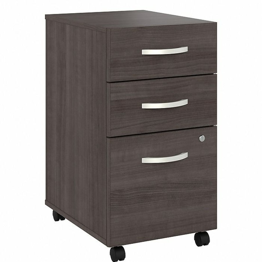 * Bush Business Furniture Studio A 3-Drawer Mobile File Cabinet, Locking, Letter/Legal, Storm Gray, 20 (Sdf216Sgsu-Z)