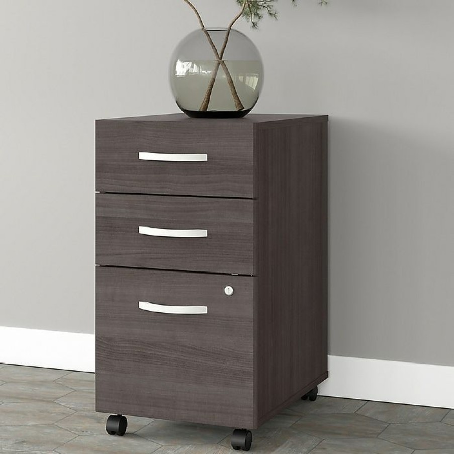 * Bush Business Furniture Studio A 3-Drawer Mobile File Cabinet, Locking, Letter/Legal, Storm Gray, 20 (Sdf216Sgsu-Z)