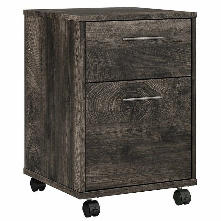 * Bush Furniture Key West 2-Drawer Mobile File Cabinet, Letter/Legal, Dark Gray Hickory, 16 (Kwf116Gh-03)