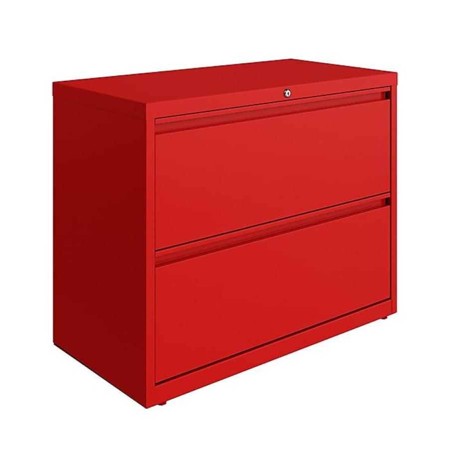 * Hirsh Hl10000 Series 2-Drawer Lateral File Cabinet, Locking, Letter/Legal, Lava Red, 36 (24249)