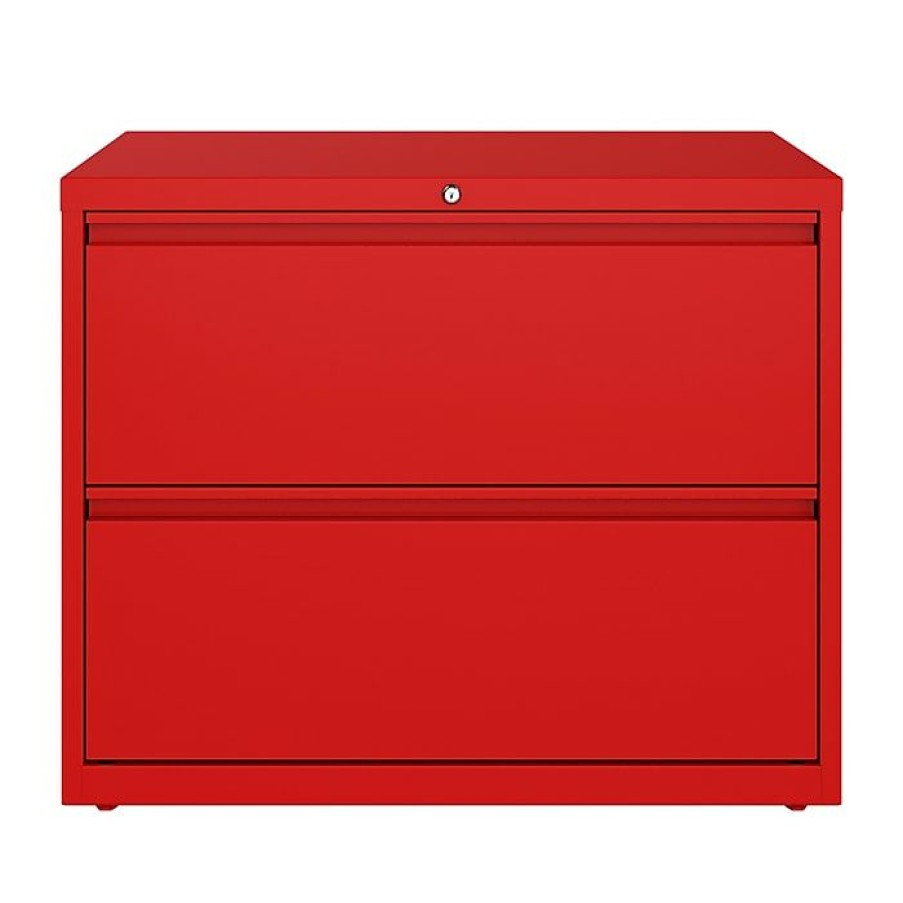 * Hirsh Hl10000 Series 2-Drawer Lateral File Cabinet, Locking, Letter/Legal, Lava Red, 36 (24249)