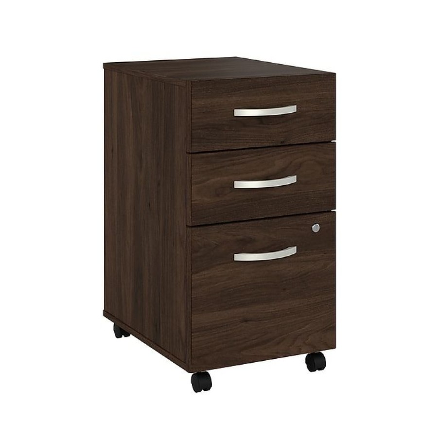 * Bush Business Furniture Studio C 3 Drawer Mobile File Cabinet, Black Walnut (Scf216Bwsu)