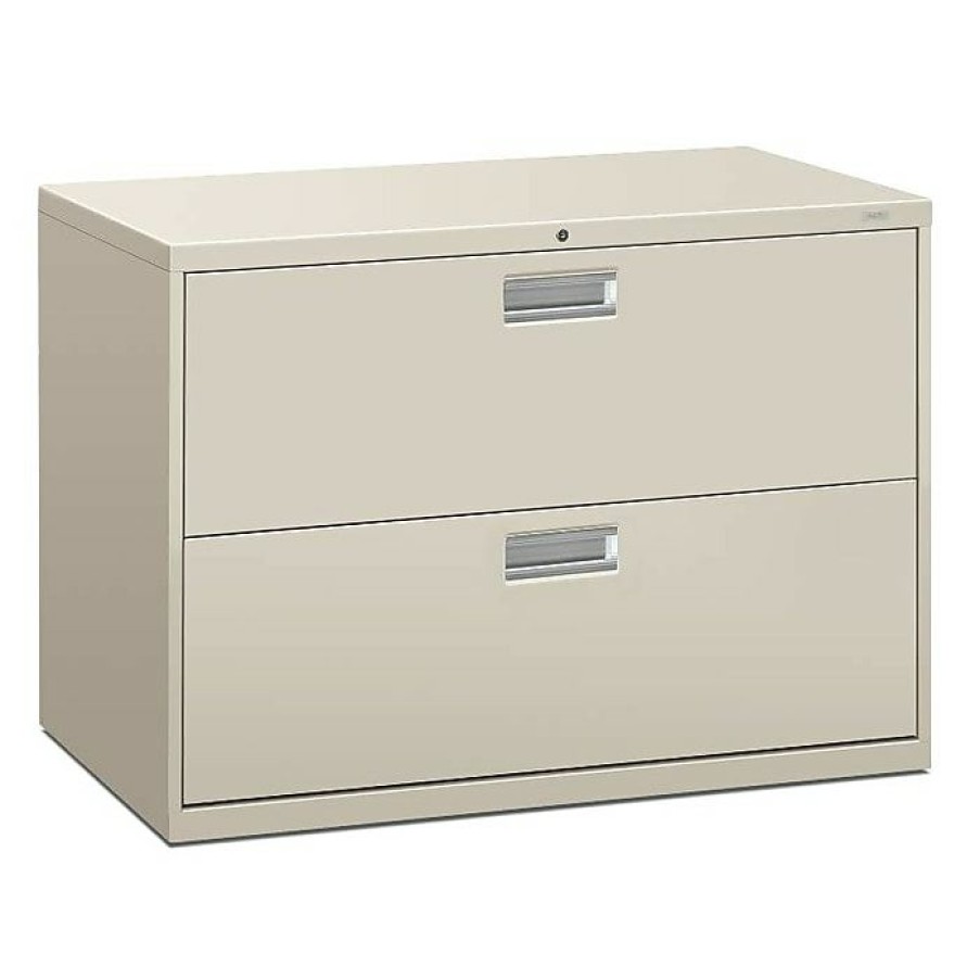 * Hon Brigade 600 Series Lateral File, 2 Drawers, Aluminum Pull, 42 W, Light Gray Finish, (Hon692Lq)