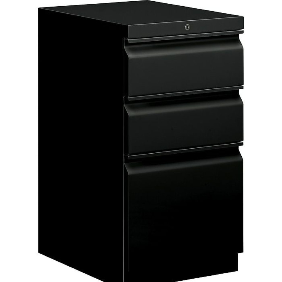 * Hon Brigade 3 Drawer Vertical File Cabinet, Black, Letter, Mobile, 20 D (Hon33720Rp)