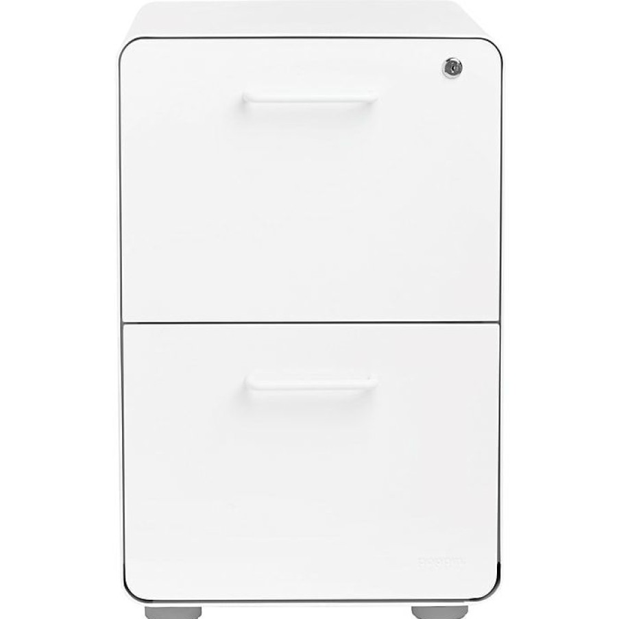 * Poppin White Stow 2-Drawer File Cabinet (100413)