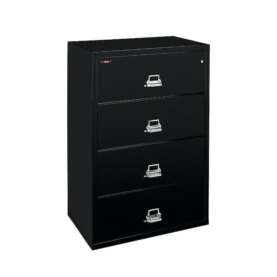 * Fireking Classic 4-Drawer Lateral File Cabinet, Fire Resistant, Letter/Legal, Black, 31.19 W (4-3122-Cbl)