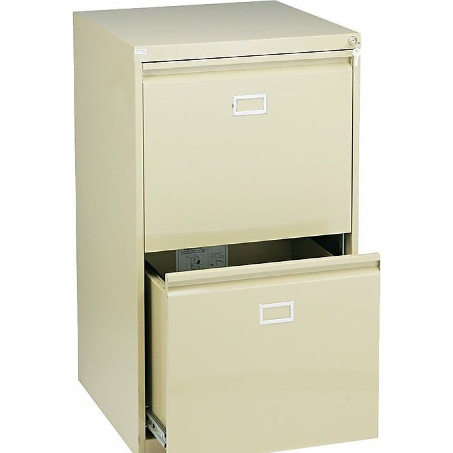 * Safco 2-Drawer Vertical File Cabinet, Sand, 24 D (5039)