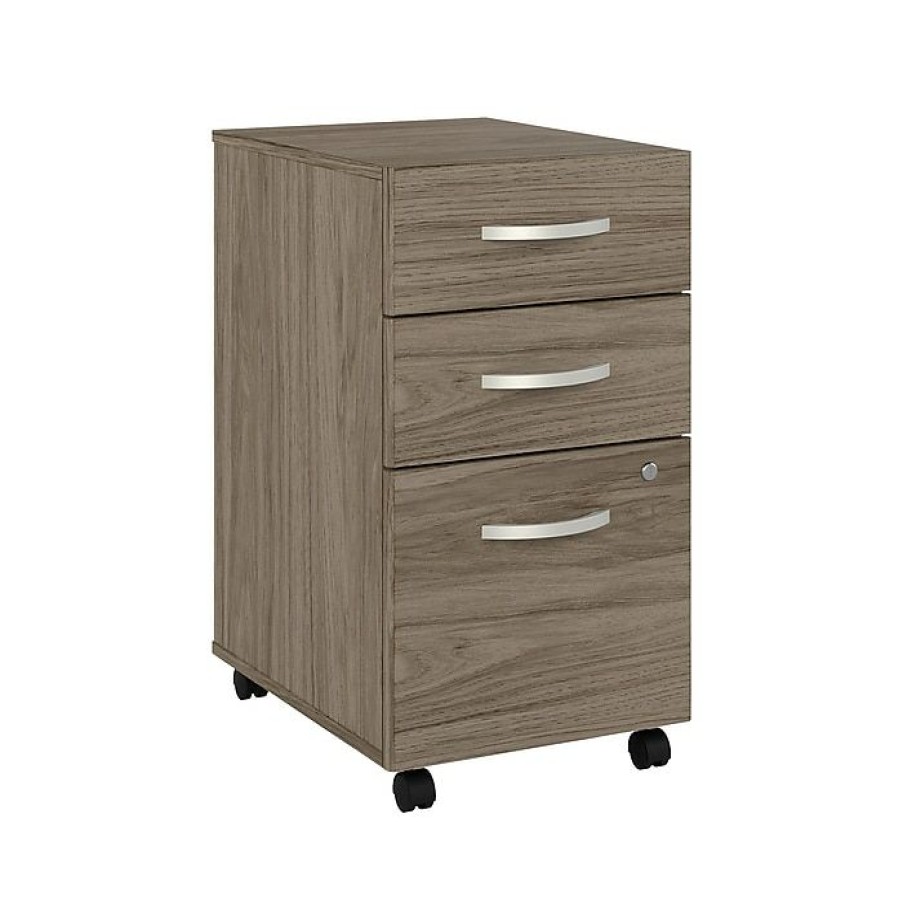 * Bush Business Furniture Studio C 3 Drawer Mobile File Cabinet, Modern Hickory (Scf216Mhsu)