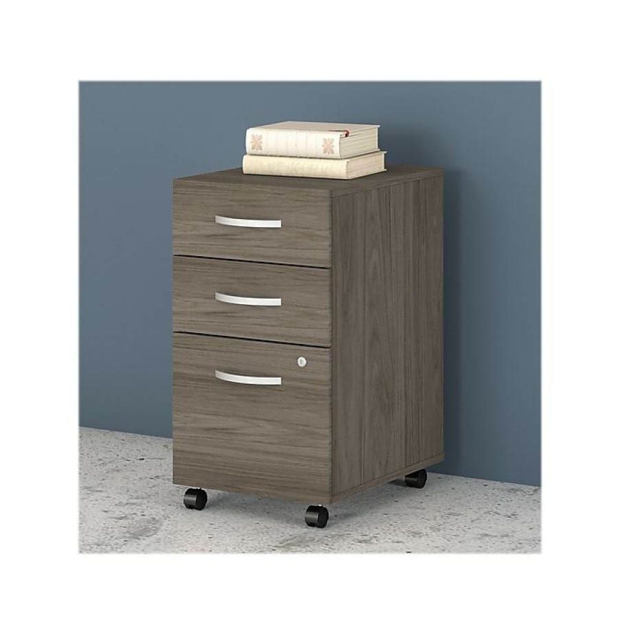 * Bush Business Furniture Studio C 3 Drawer Mobile File Cabinet, Modern Hickory (Scf216Mhsu)