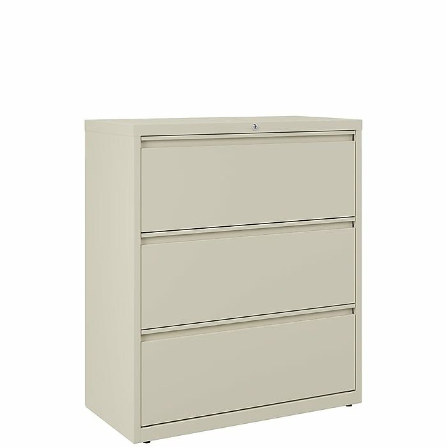 * Staples Hl8000 Commercial 3-Drawer Lateral File Cabinet, Locking, Letter/Legal, Putty/Beige, 36 W (23197D)