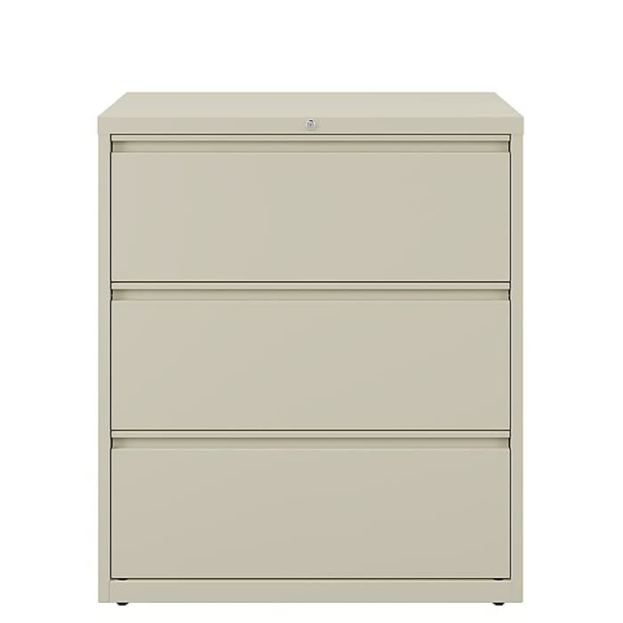 * Staples Hl8000 Commercial 3-Drawer Lateral File Cabinet, Locking, Letter/Legal, Putty/Beige, 36 W (23197D)