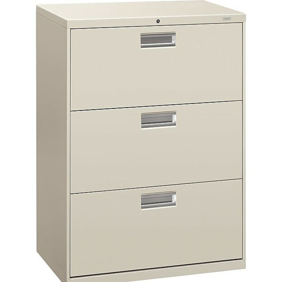 * Hon Brigade 600 Series H673 3-Drawer Lateral File Cabinet, Locking, Letter/Legal, Light Gray, 30 (Hon673Lq)