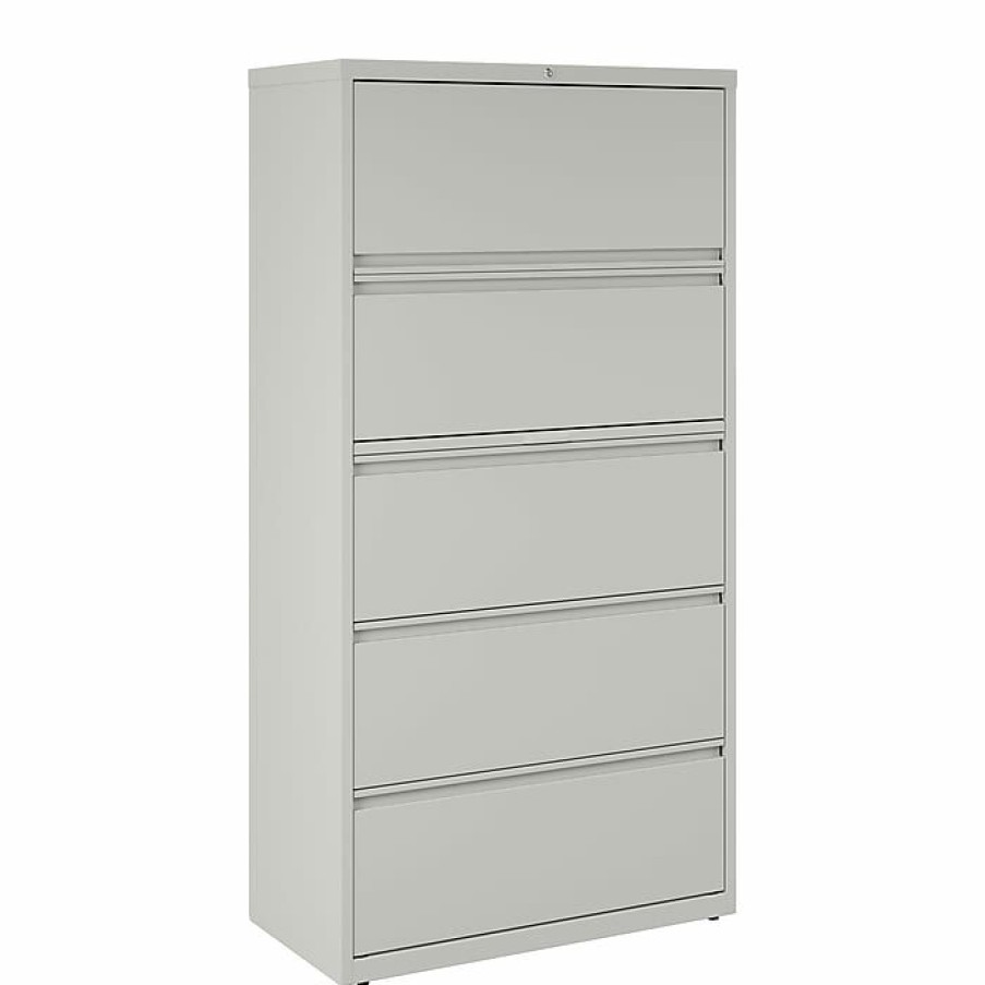 * Staples Commercial 5 File Drawers Lateral File Cabinet, Locking, Gray, Letter/Legal, 36 W (21746D)