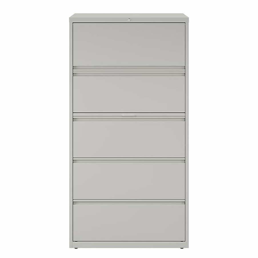 * Staples Commercial 5 File Drawers Lateral File Cabinet, Locking, Gray, Letter/Legal, 36 W (21746D)