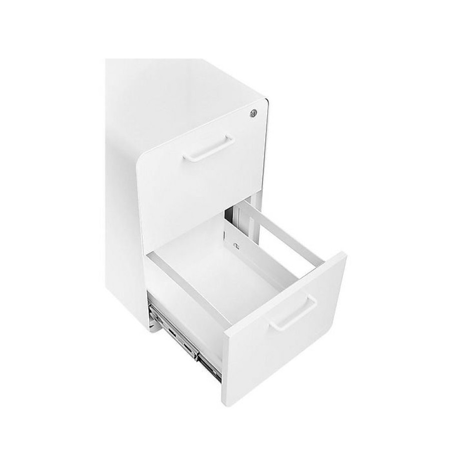 * Poppin Stow 2-Drawer Vertical File Cabinet, Locking, Letter/Legal, White, 20 D (100914)