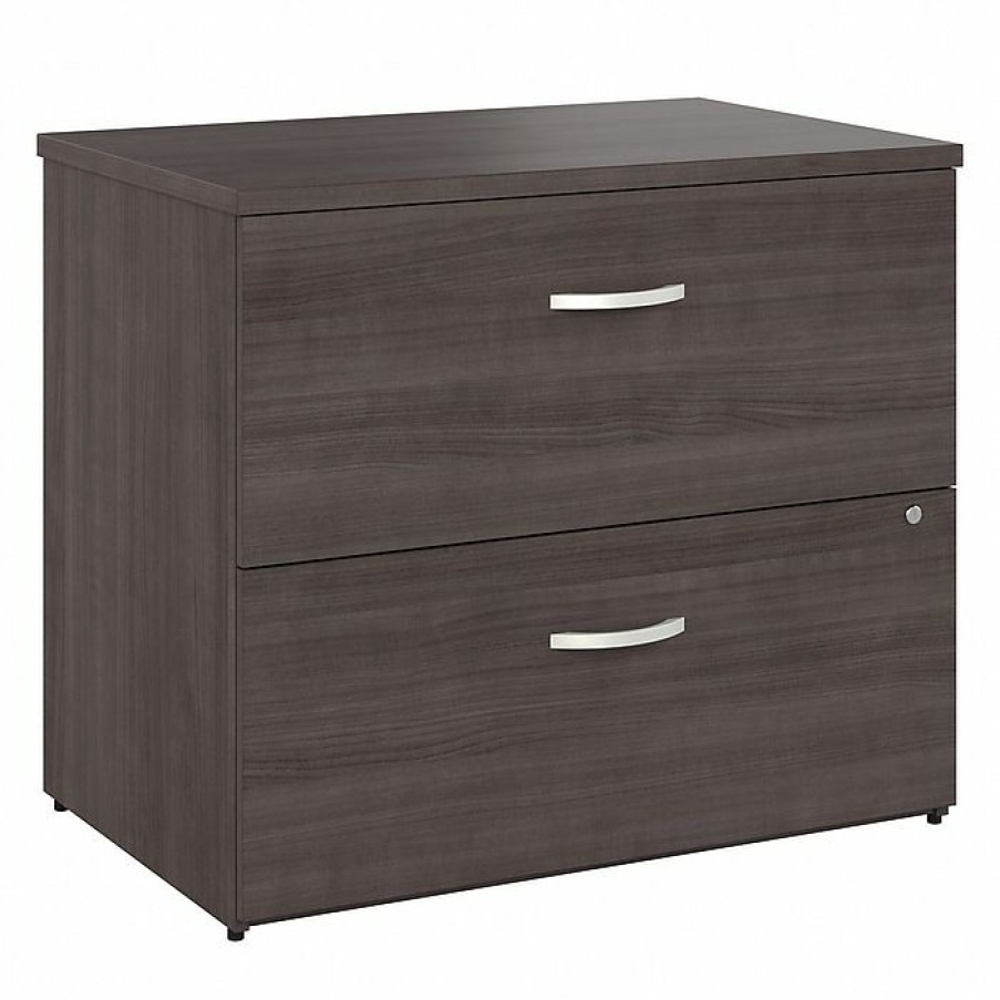 * Bush Business Furniture Studio A 2-Drawer Lateral File Cabinet, Locking, Letter/Legal, Storm Gray, 36 (Sdf136Sgsu-Z)