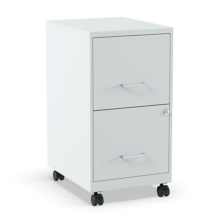 * Staples 2-Drawer Light Duty Vertical File Cabinet, Locking, Letter, Gray, 18 (24363)