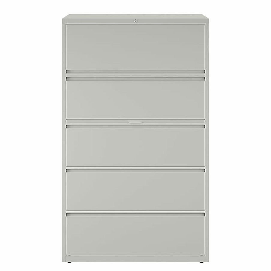 * Staples Commercial 5 File Drawers Lateral File Cabinet, Locking, Gray, Letter/Legal, 42 W (21749D)