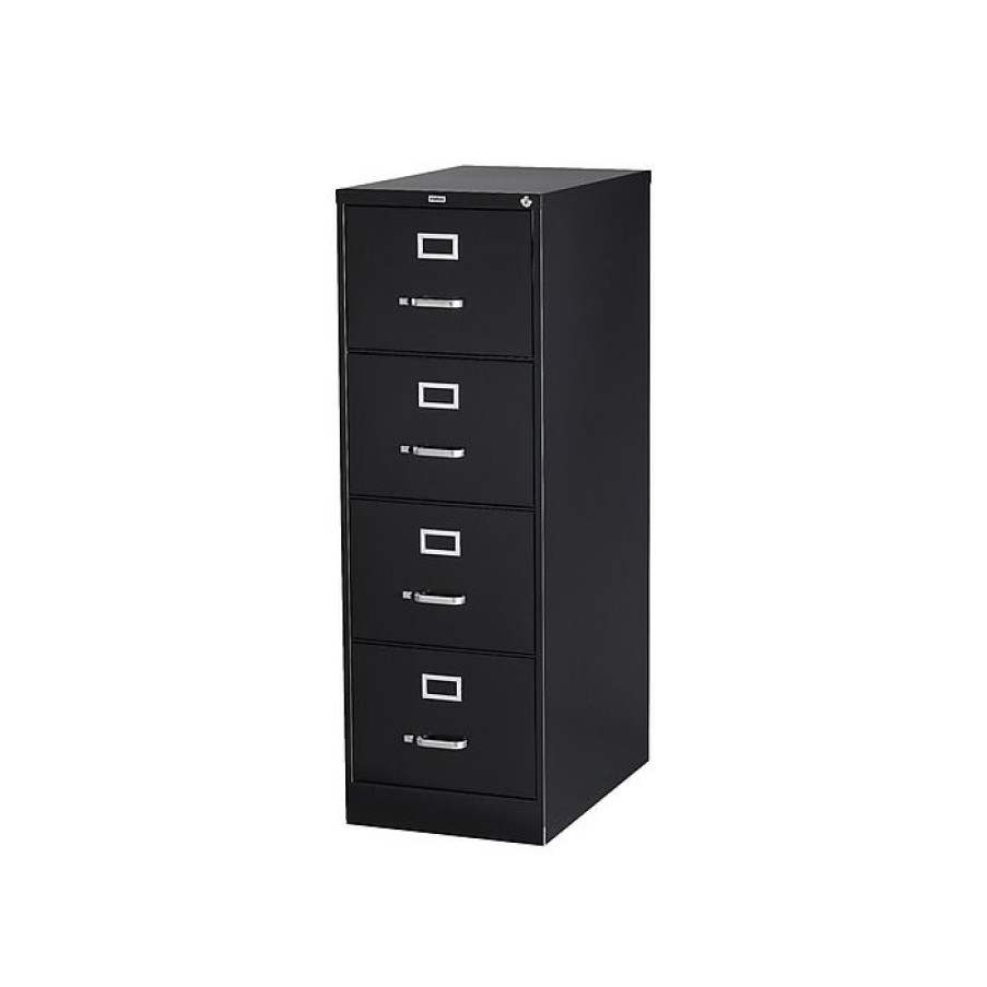 * Staples Commercial 4 File Drawer Vertical File Cabinet, Locking, Black, Legal, 26.5 D (13450D)